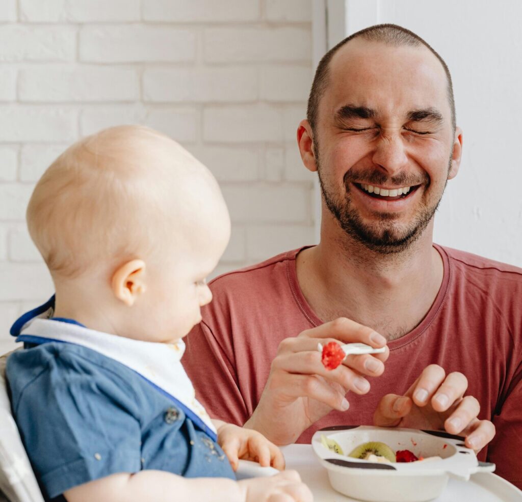 Father and son having a great time 